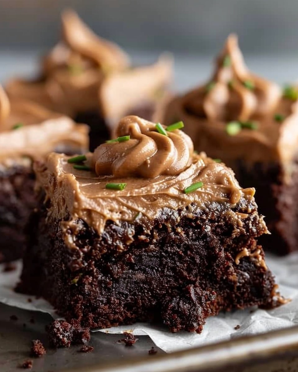 Zucchini Brownies With Peanut Butter Frosting
