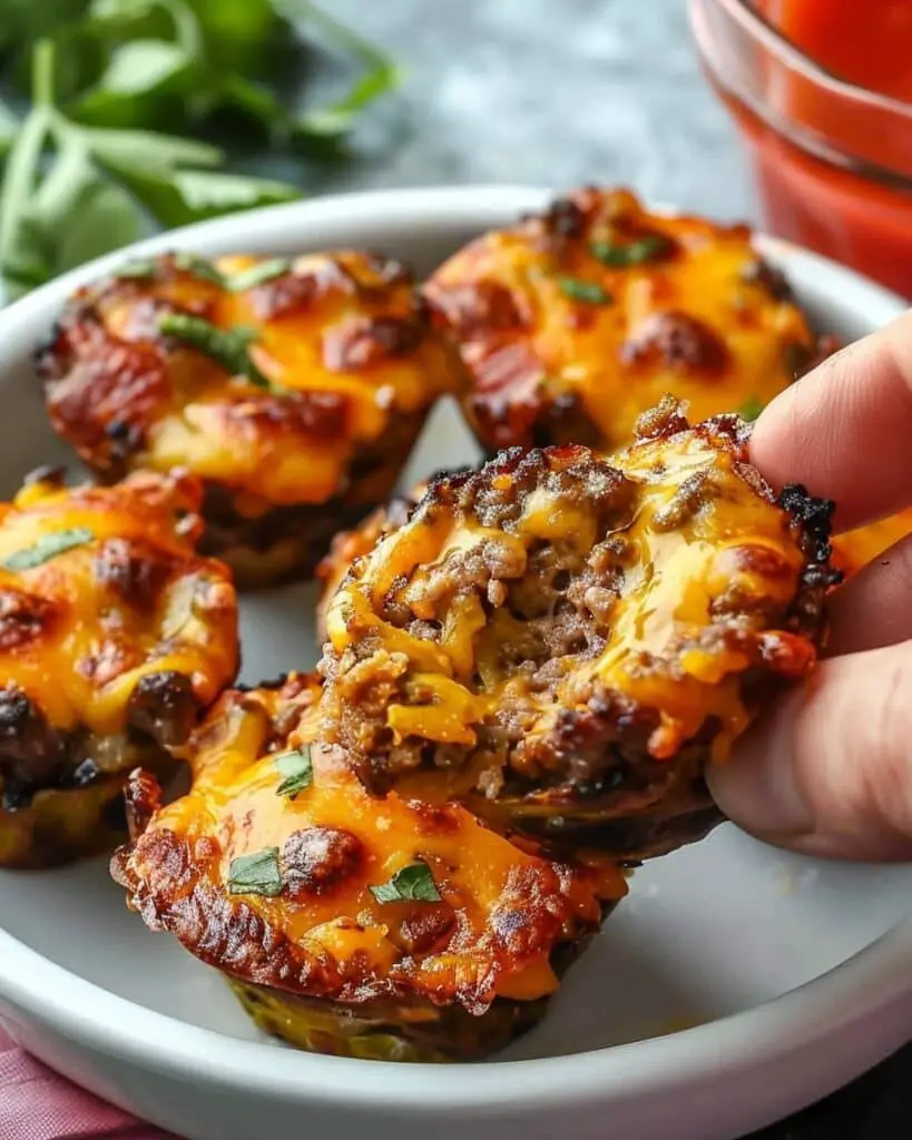 50-Calorie Cheeseburger Bites (Oven-Baked Burger Cups)