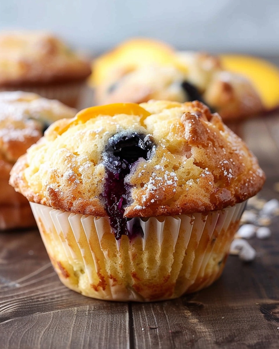 Bakery Style Blueberry Peach Muffins