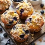 Bakery Style Blueberry Streusel Muffins