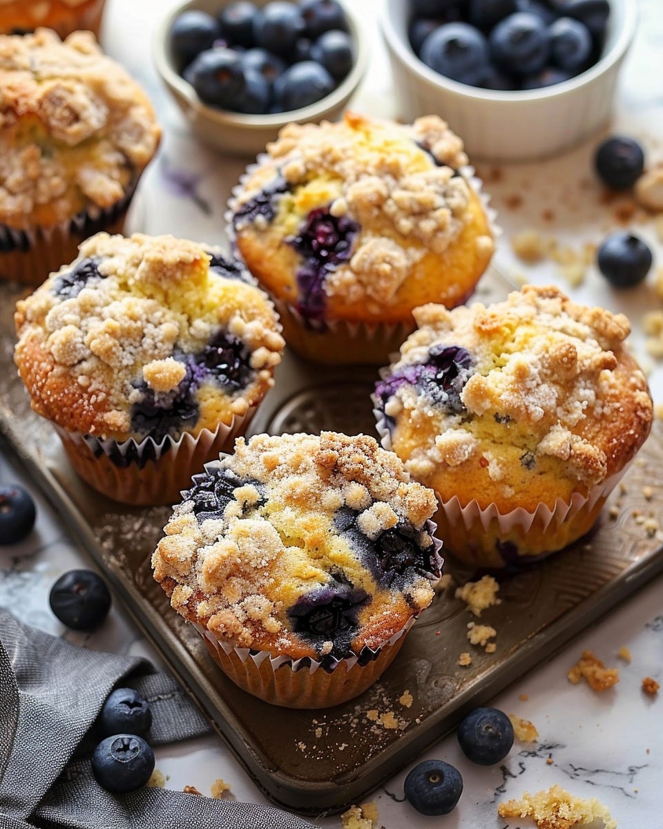 Bakery Style Blueberry Streusel Muffins