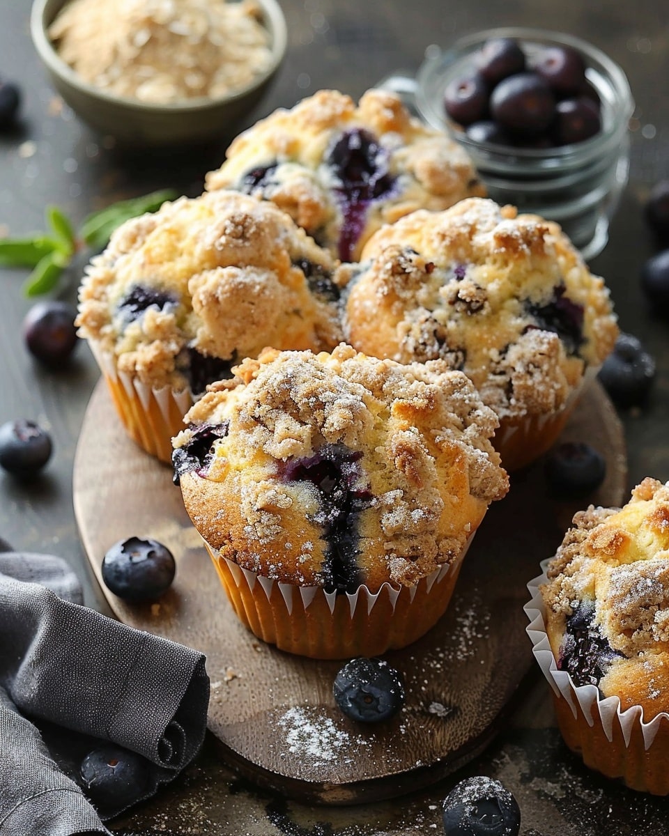Bakery Style Blueberry Streusel Muffins