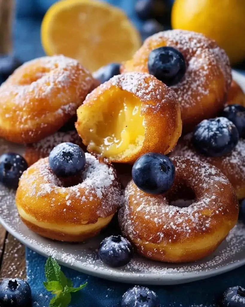 Blueberry Lemon Curd Donut Holes
