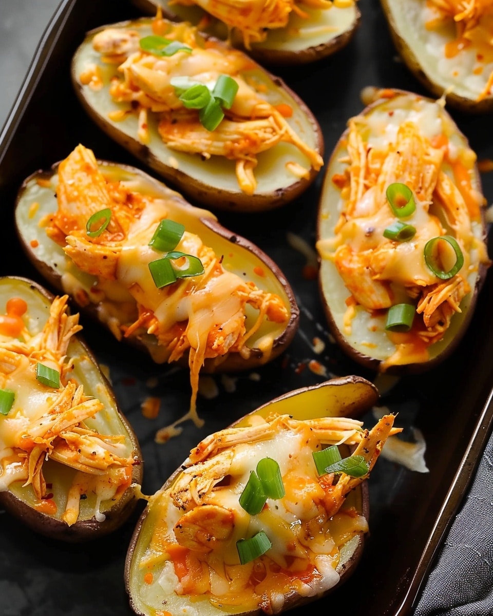 Buffalo Chicken Potato Skins