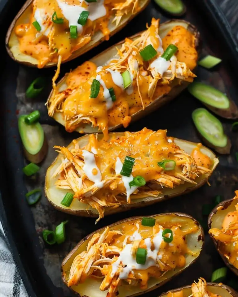 Buffalo Chicken Potato Skins