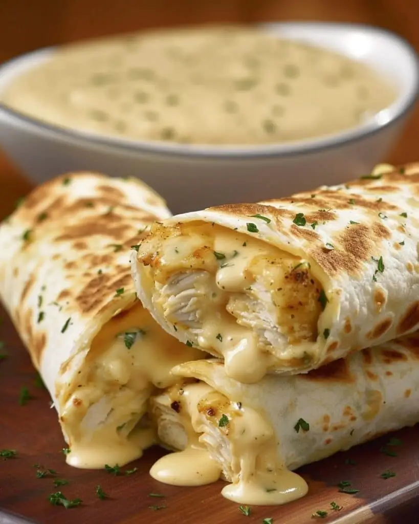 Ho to make Cheesy Garlic Chicken Wraps
