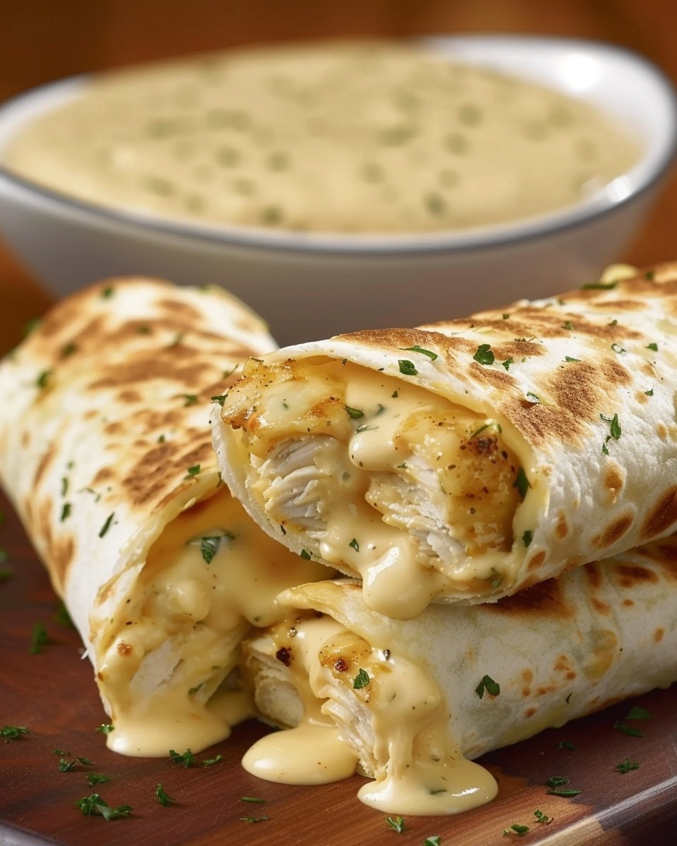 Ho to make Cheesy Garlic Chicken Wraps