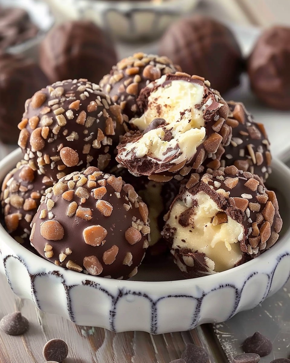 Chocolate Crunch Balls with Cream Filling