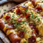 Crispy Cheesy Hotdogs Bake