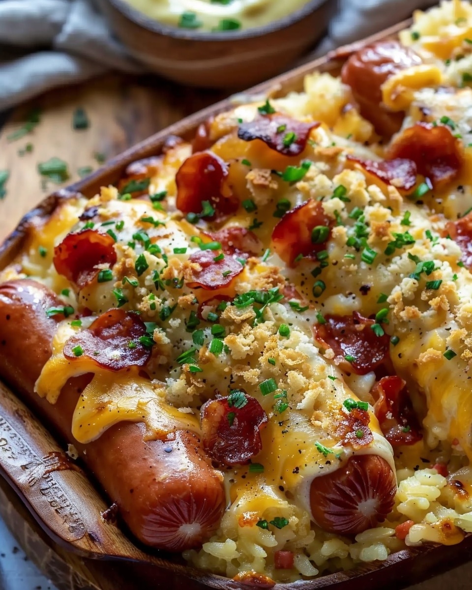 Crispy Cheesy Hotdogs Bake