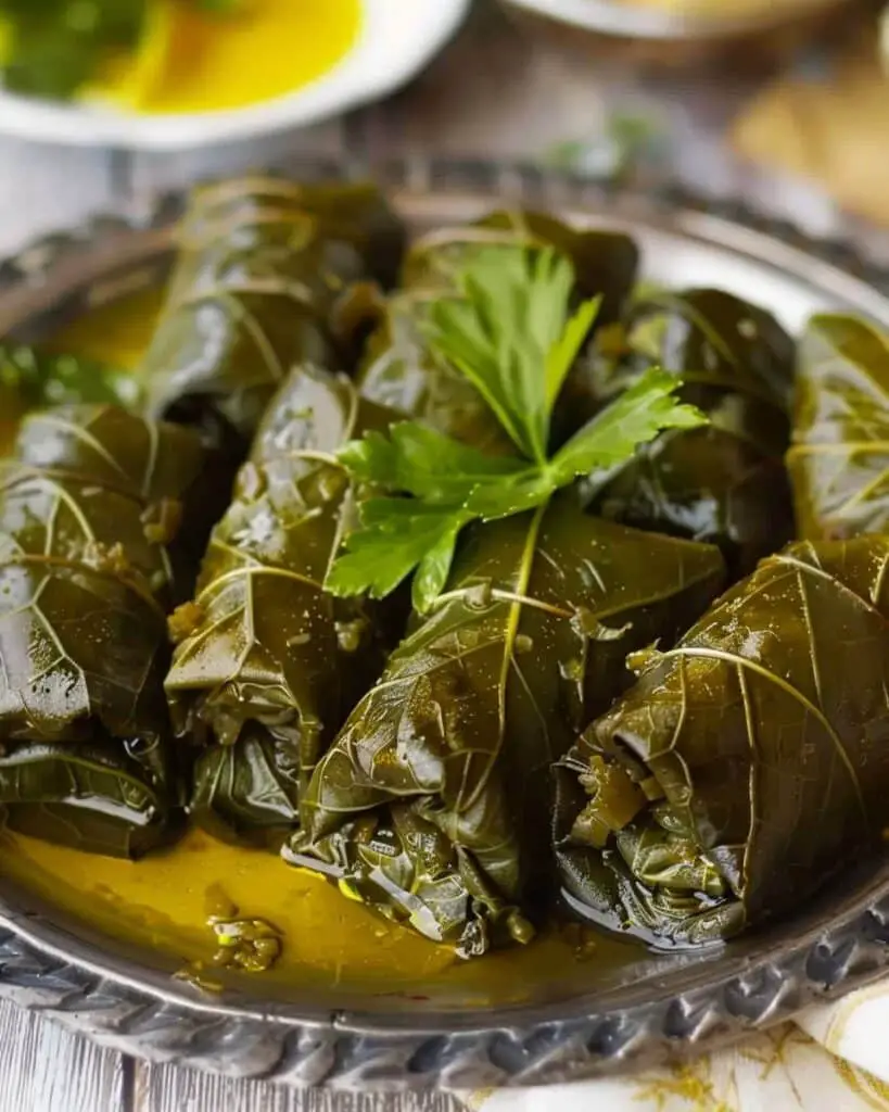 Dolmadakia (Greek Stuffed Grape Leaves)
