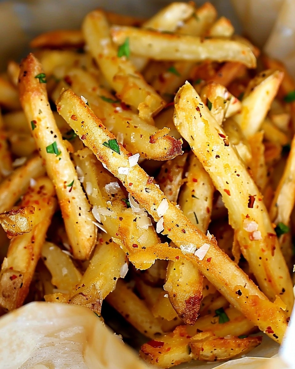 Oven Baked Crispy Garlic Fries