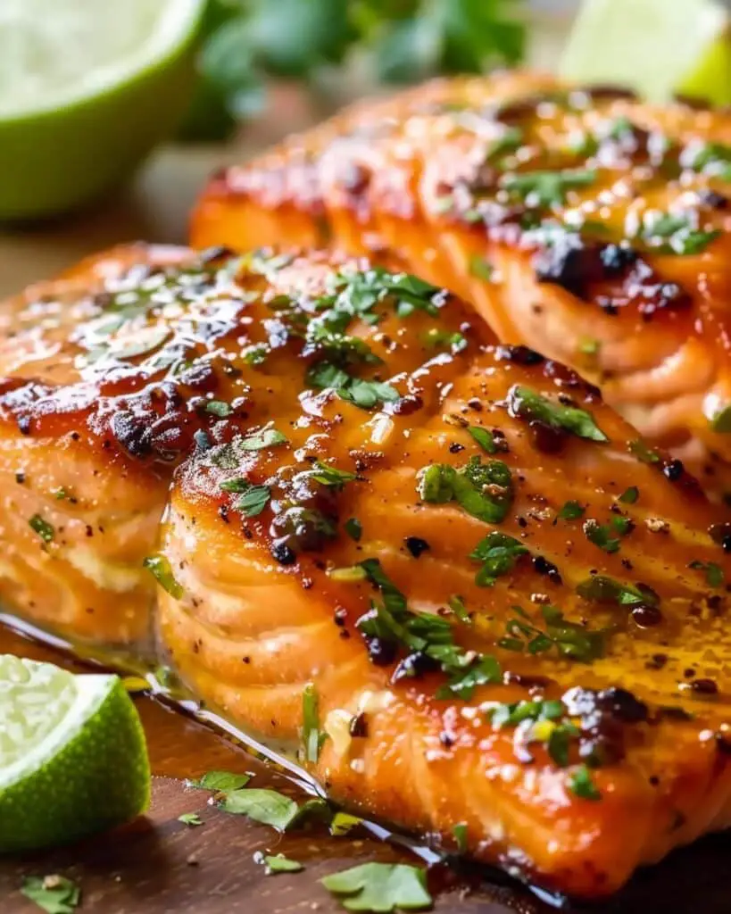 Honey Glazed Salmon with Browned Butter Lime Sauce