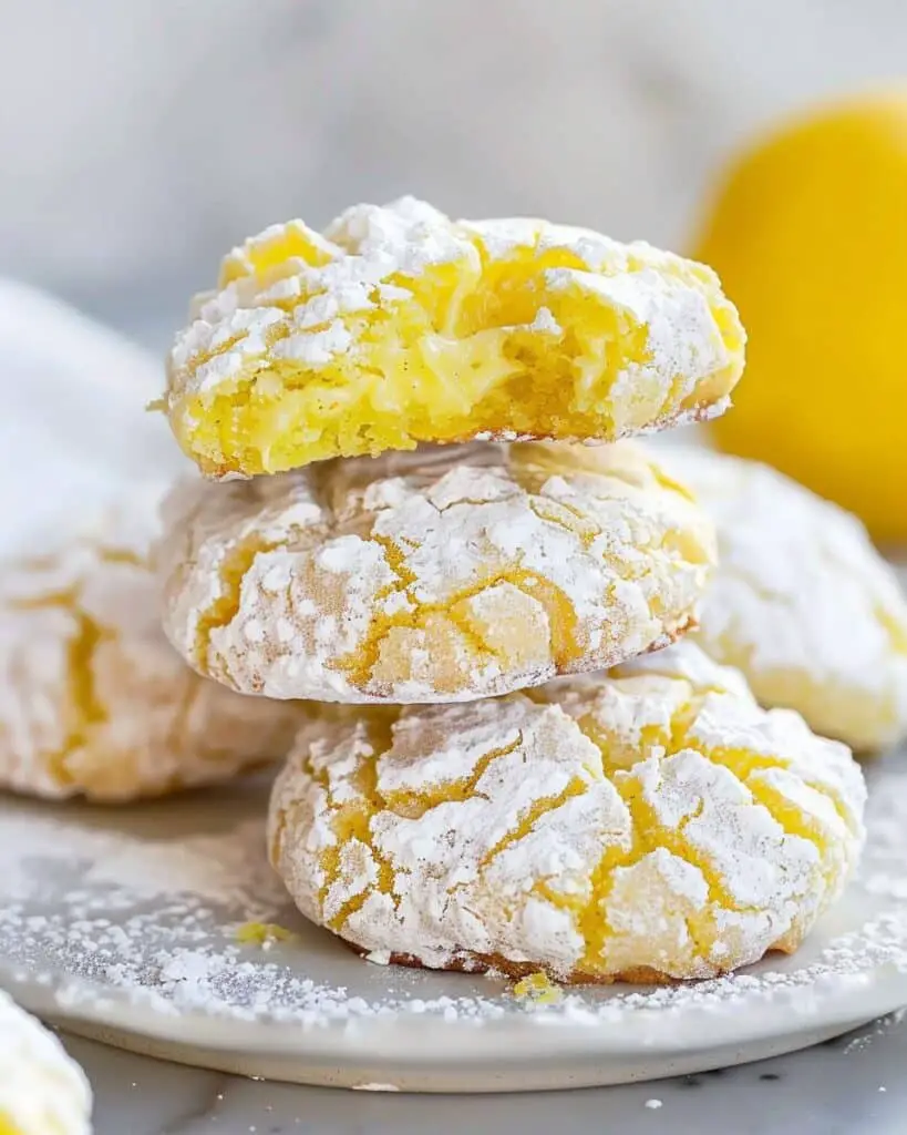 Lemon Cream Cheese Crinkle Cookies