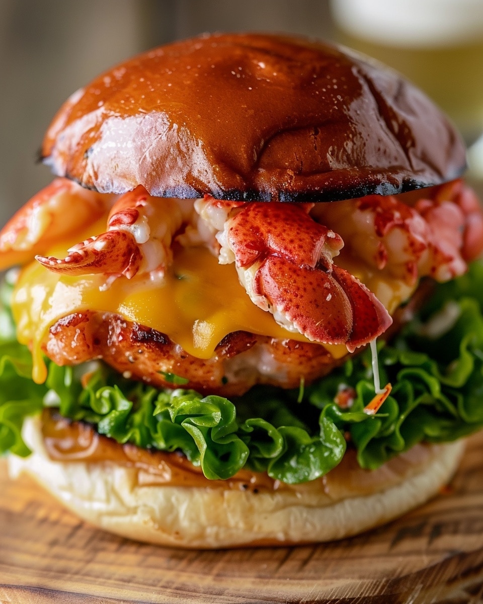Lobster-Topped Cheddar Smash Burger