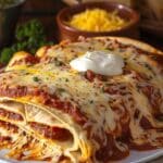 Ho to make New Mexico Style Stacked Red Enchiladas