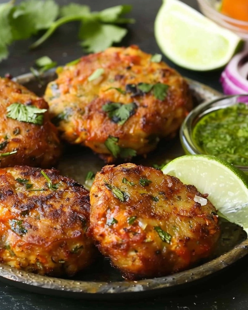 Chicken Shami Kabab with Green Chutney