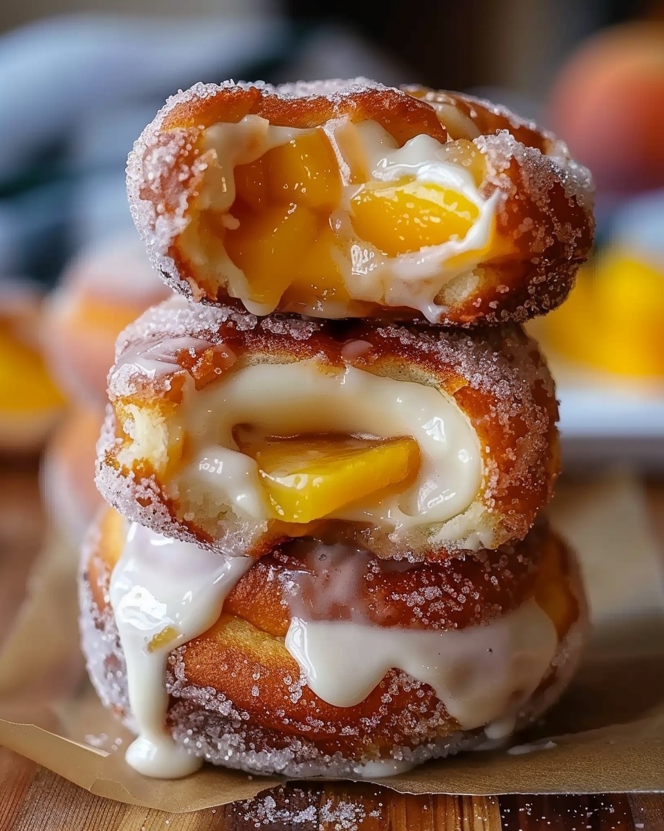 Peach Cobbler Cheesecake Donuts