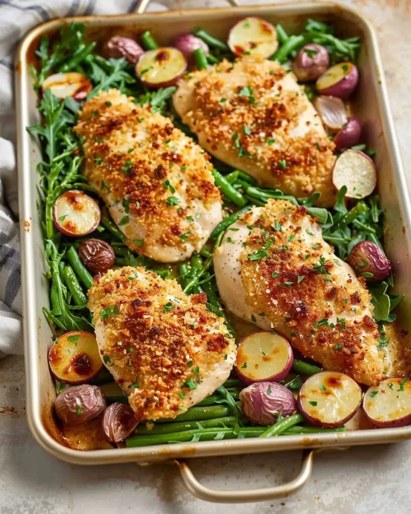 Ho to make Parmesan Crusted Chicken Sheet Pan Dinner