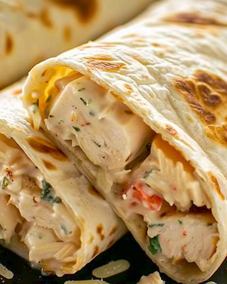 Parmesan Garlic Chicken Burritos
