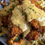 Pretzel Chicken with Mustard Cheddar Sauce