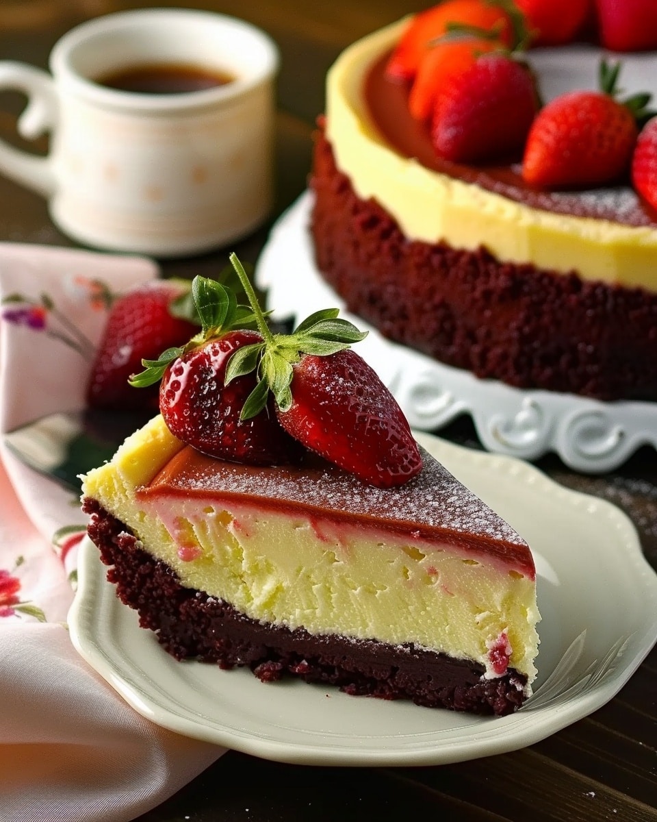 Red Velvet Strawberry Cheesecake