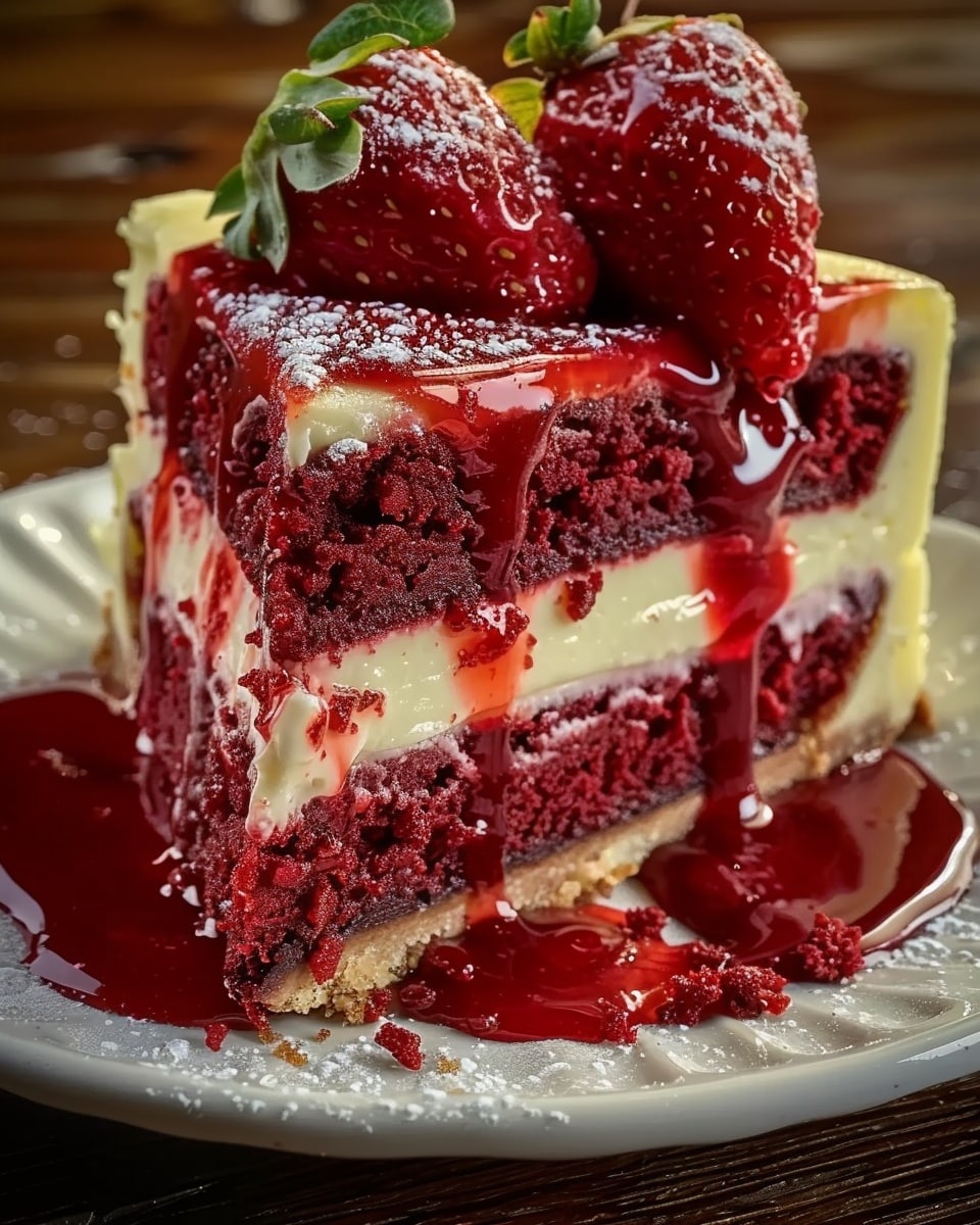 Red Velvet Strawberry Cheesecake