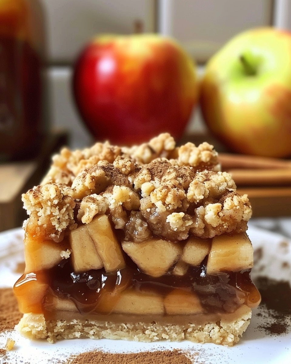 Salted Caramel Apple Crumble Bars