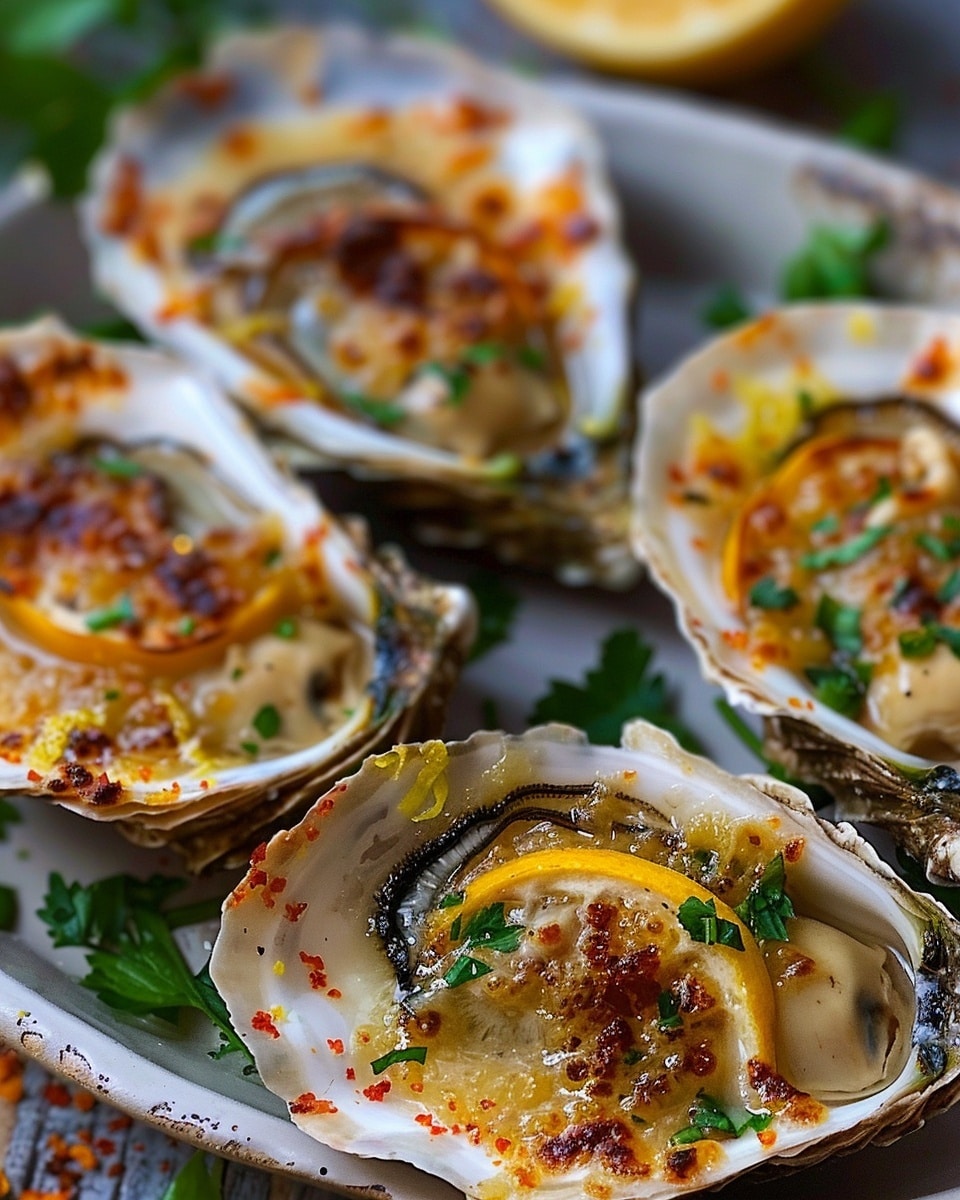 Smoky Lemon Garlic Grilled Oysters