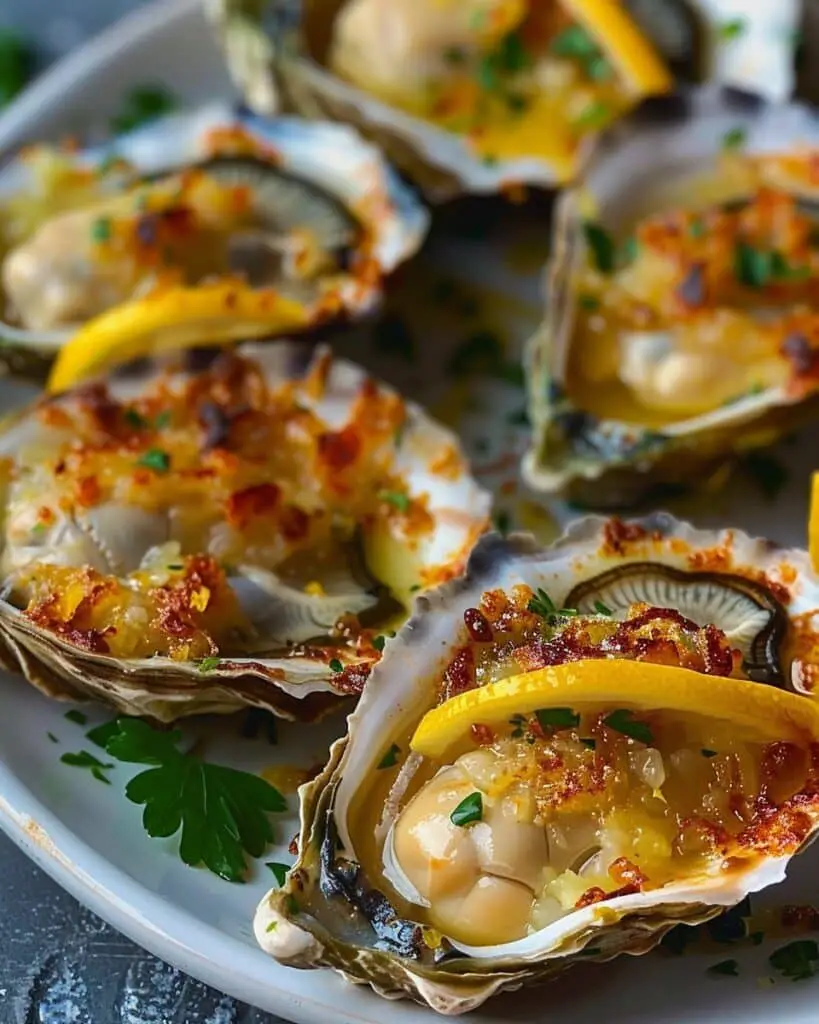 Smoky Lemon Garlic Grilled Oysters