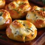 Soft Mozzarella Stuffed Pretzels with Fresh Rosemary