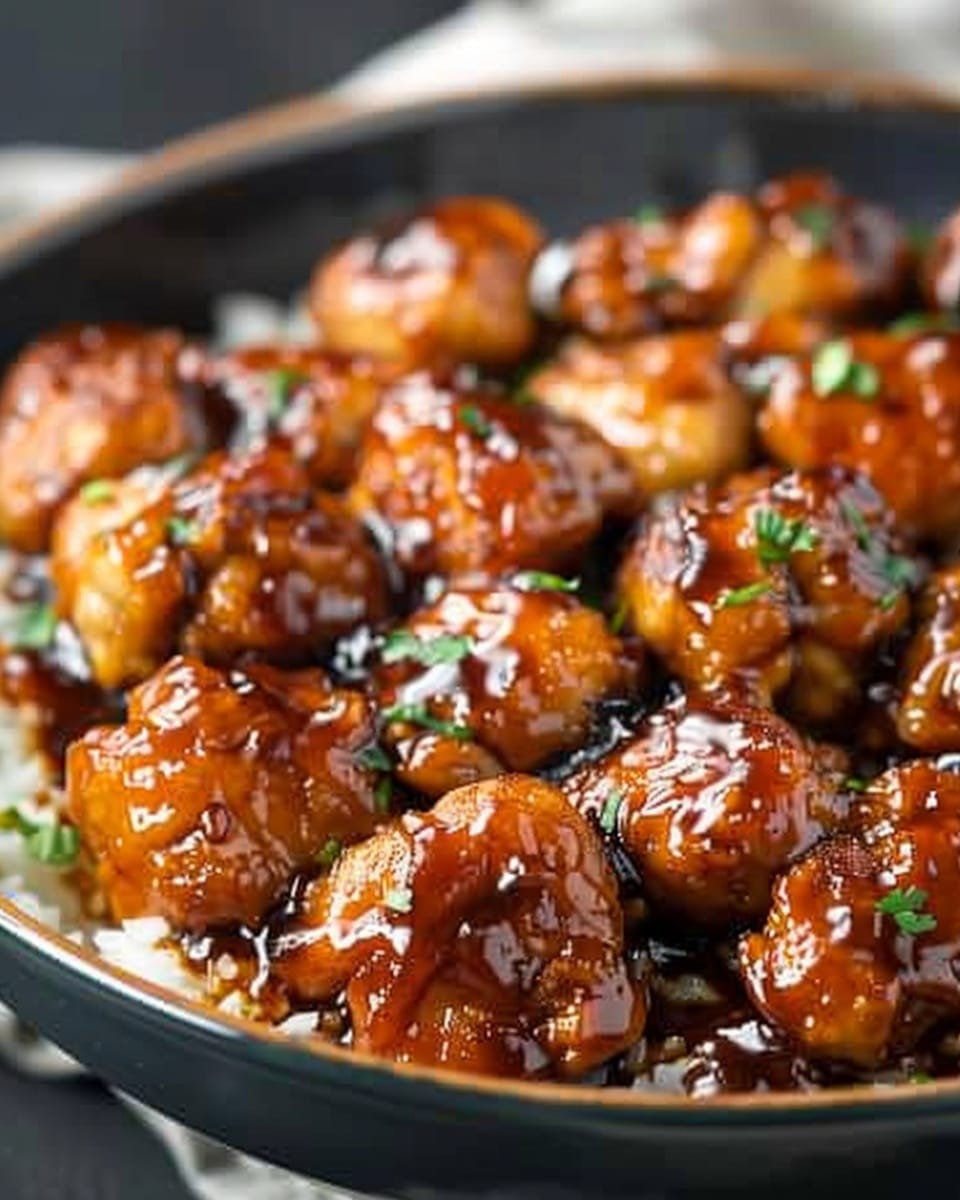 Sticky Sweet Crockpot Chicken Over Rice