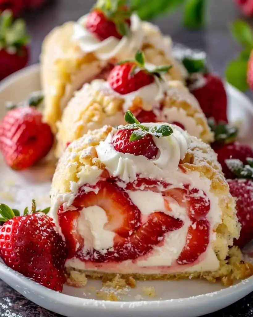 Strawberry Shortcake Cheesecake Rolls
