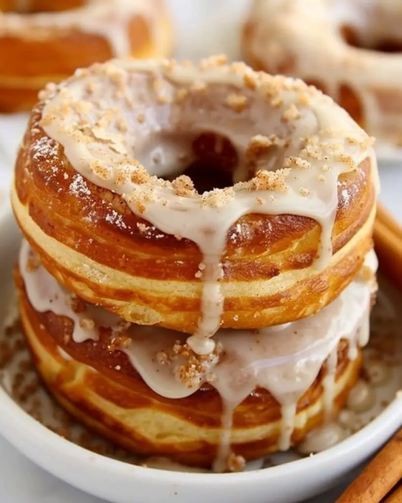 Sugar-Free Cinnamon Glazed Cruffin Donuts