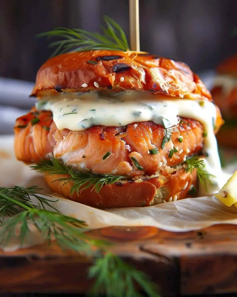 The Best Salmon Burgers Recipe With Creamy Herb Aioli