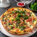 Cheesy Spinach and Turkey Crustless Quiche