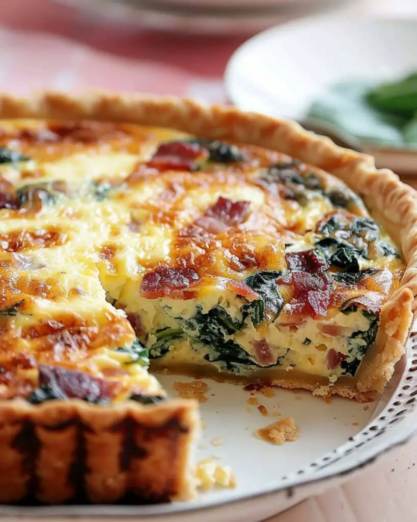 Cheesy Spinach and Turkey Crustless Quiche