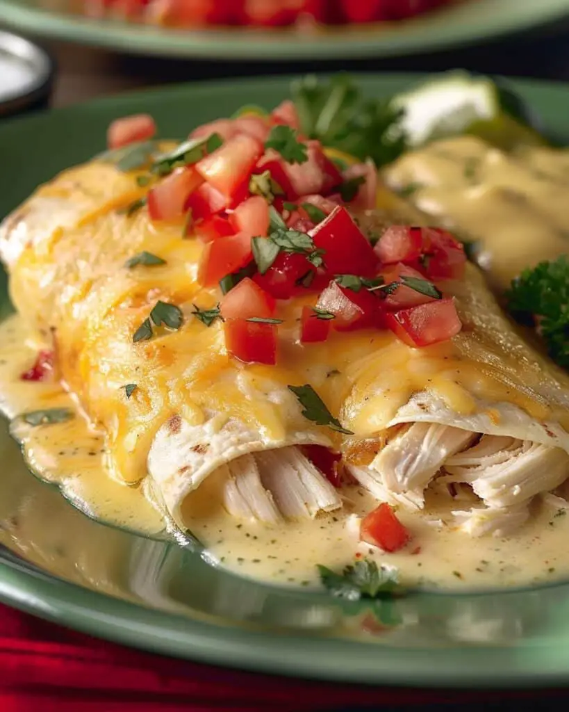White Chicken Creamy Enchiladas