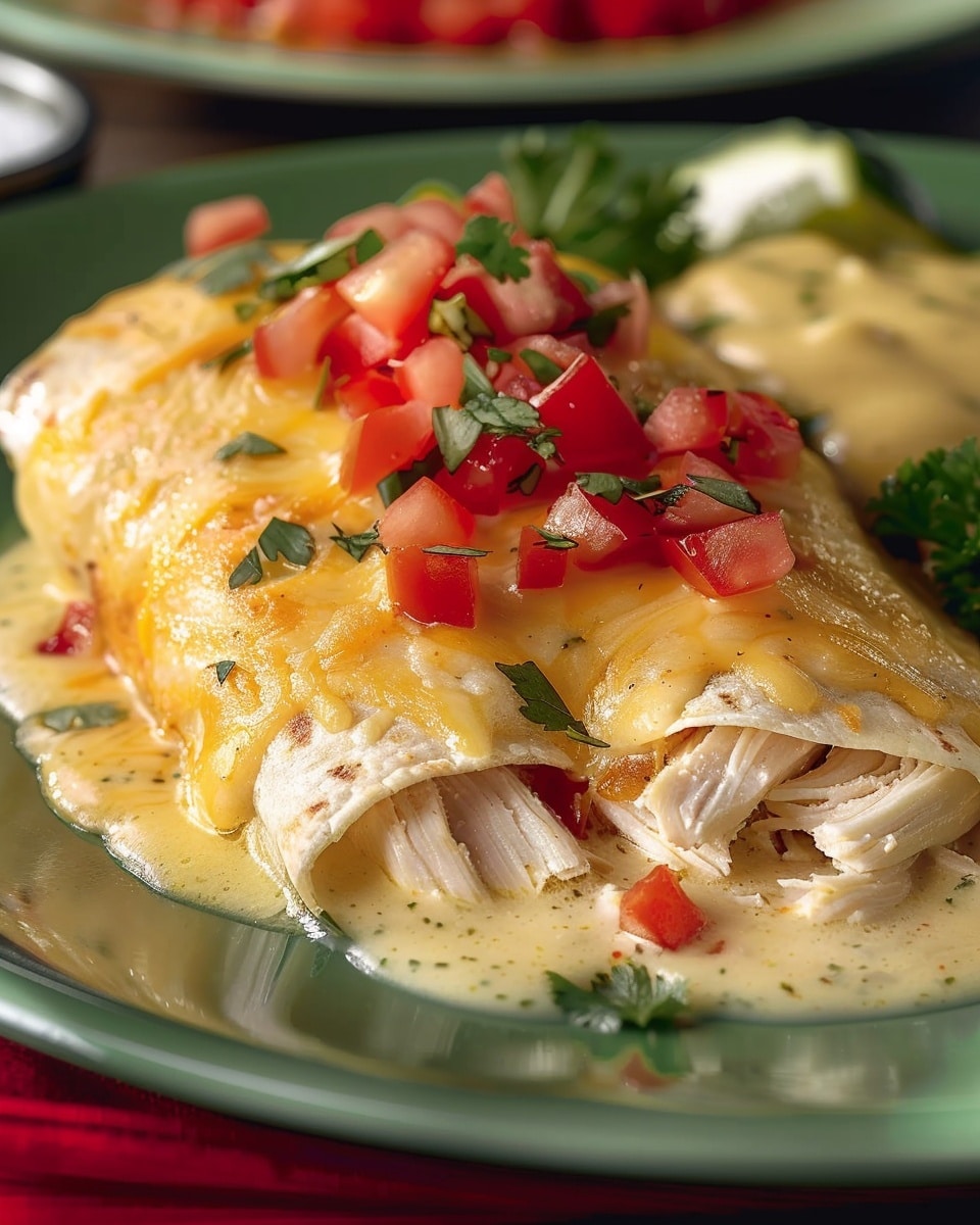 White Chicken Creamy Enchiladas