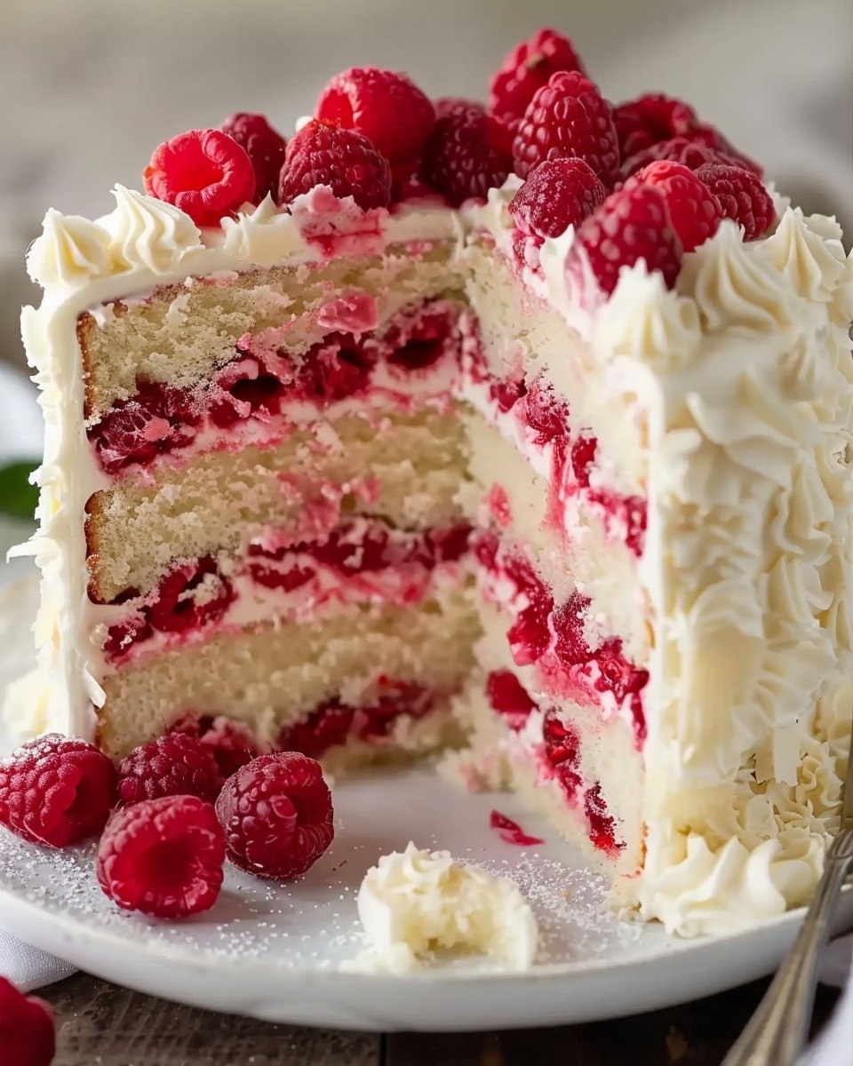 White Chocolate Raspberry Cake