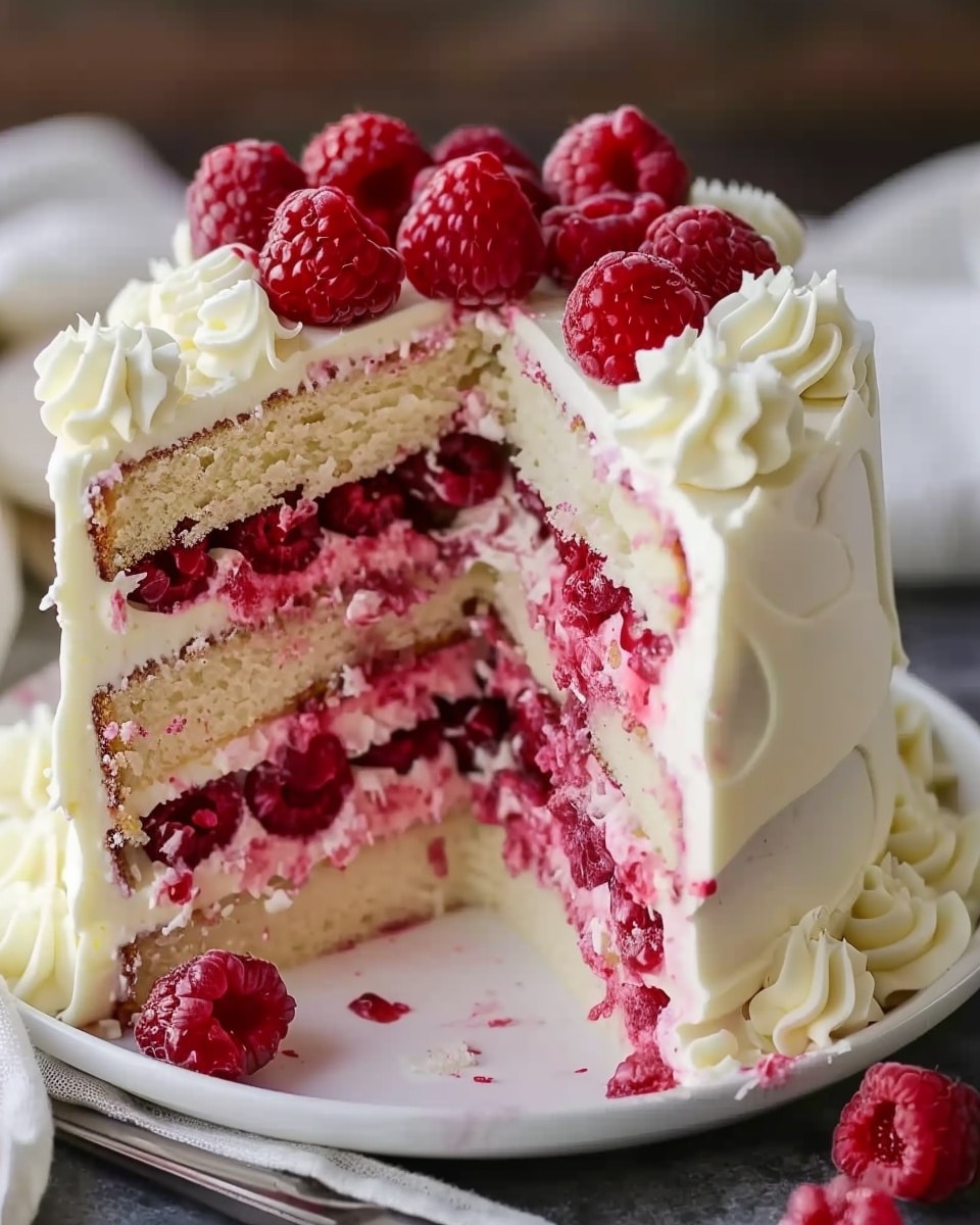 White Chocolate Raspberry Cake