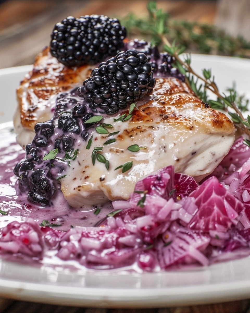 Blackberry Pepper Jack Chicken with Garlic Herb Cream Sauce