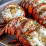 Broiled Lobster Tails in Creamy Garlic Butter Sauce