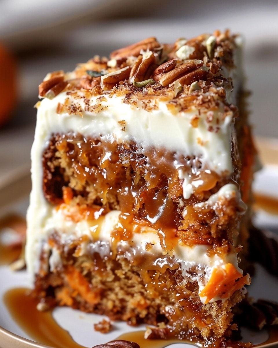 Carrot Caramel Poke Cake