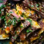 Cheese-Crusted Steak Quesadillas