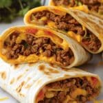 Cheesy Beef Stuffed Tortilla Wraps