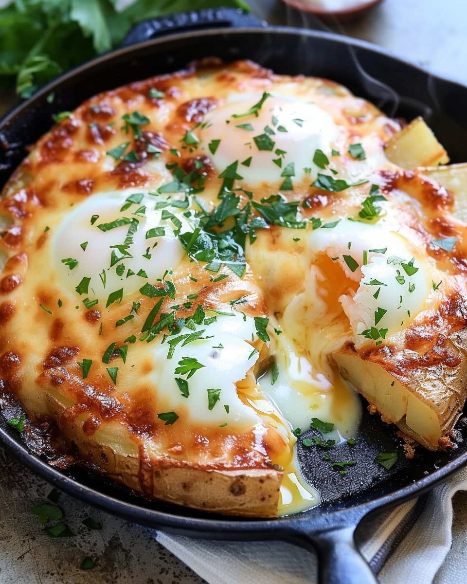 Cheesy Potato Egg Scramble