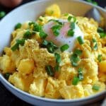 Cheesy Potato Egg Scramble