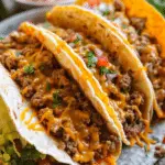 Cheesy Rotel Beef Tacos