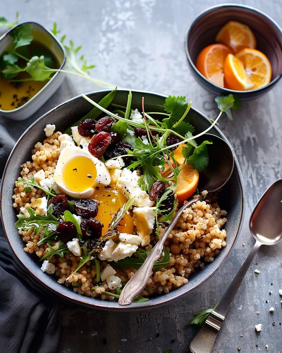Colorful Salad with Prunes, Feta and Orange Dressing